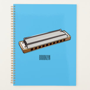 Harmonica cartoon illustratie planner