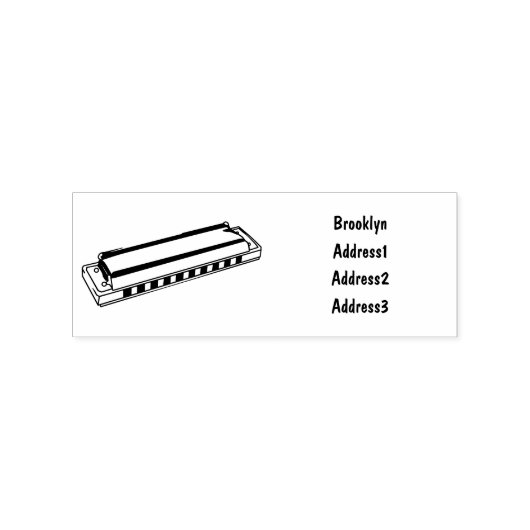 Harmonica cartoon illustratie 	rubberstempel (Afrduk)