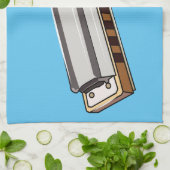 Harmonica cartoon illustratie theedoek (Gevouwen)