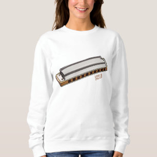 Harmonica cartoon illustratie trui