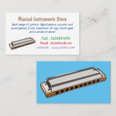 Harmonica cartoon illustratie visitekaartje (Voorkant / Achterkant)