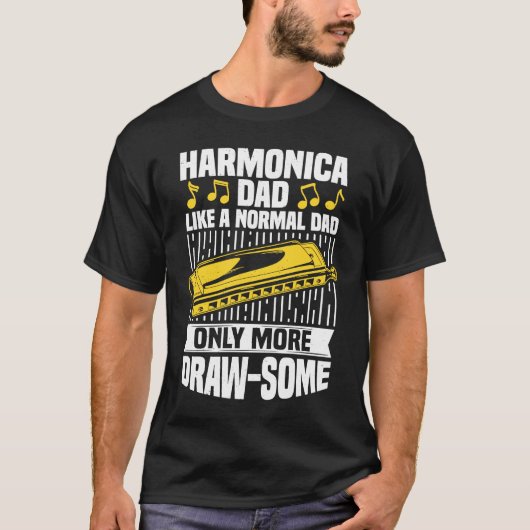 Harmonica Dad Mouth Organ French Harp & Harmonica T-shirt (Voorkant)