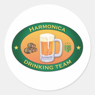 Harmonica Drink Team Ronde Sticker