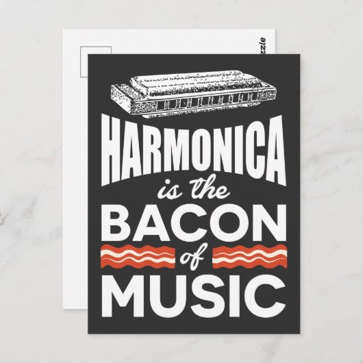 Harmonica is the Bacon Of Music Funny Orchestra Briefkaart (Voorkant / Achterkant)