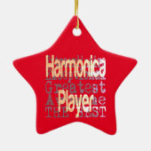 Harmonica Player Extraordinaire Keramisch Ornament (Achterkant)