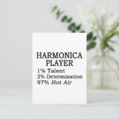 Harmonica Player Hot Air Briefkaart (Staand voorkant)