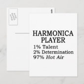 Harmonica Player Hot Air Briefkaart (Voorkant / Achterkant)