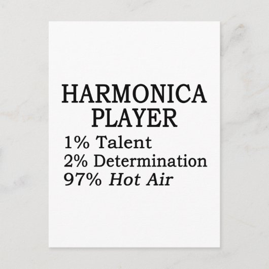 Harmonica Player Hot Air Briefkaart (Voorkant)