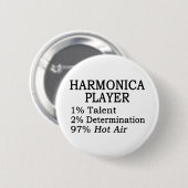 Harmonica Player Hot Air Ronde Button 5,7 Cm (Voorkant /achterkant)