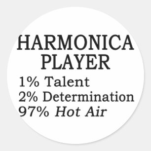 Harmonica Player Hot Air Ronde Sticker
