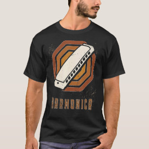 Harmonica  Retro Classic Music Love T-shirt