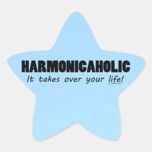 Harmonicaholic Life Star-Sticker Ster Sticker