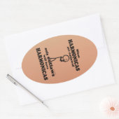 Harmonicas Verboden ovale Sticker (Envelop)