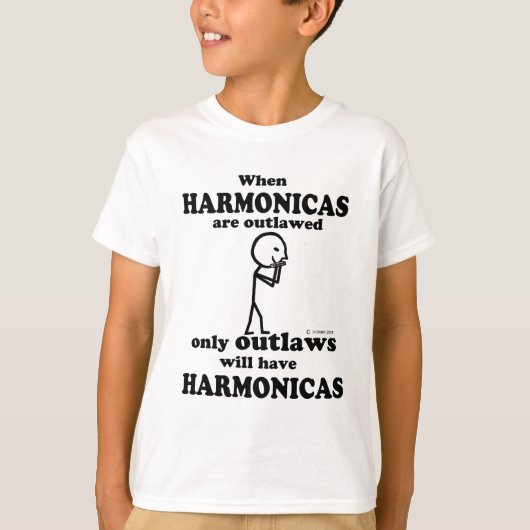 Harmonicas verboden t-shirt (Voorkant)