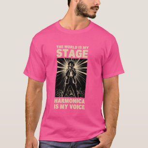 Harmonica's voor beginners mondorgelspeler Harmon T-shirt