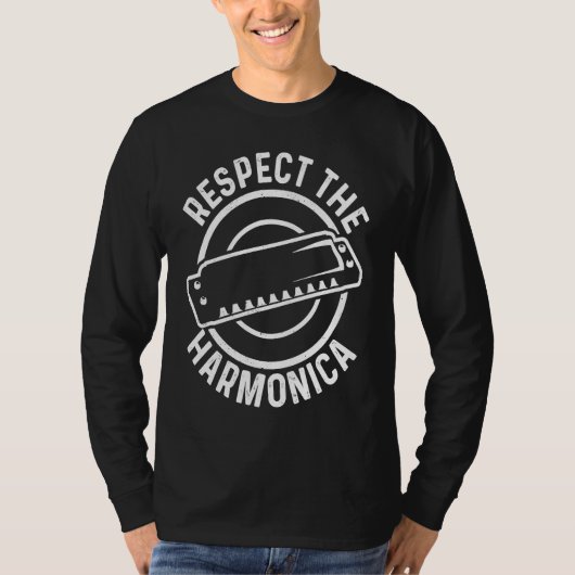 Harmonicist Respect The Harmonica T-shirt (Voorkant)