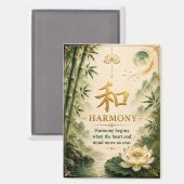 Harmonie (和) Aimant de caractère chinois (Recto/Verso)