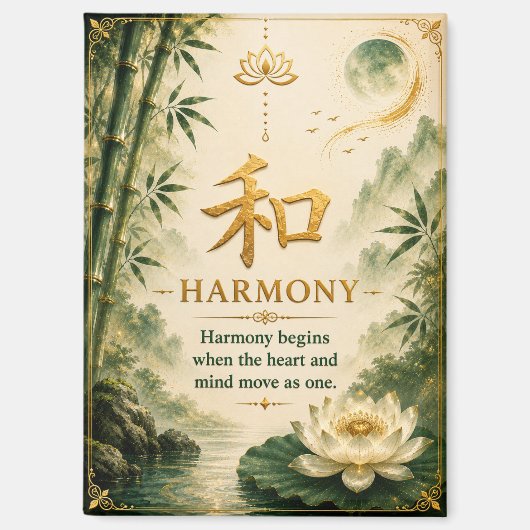 Harmonie (和) Aimant de caractère chinois (Recto)