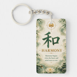 Harmonie (和) Chinees Karakter Sleutelhanger
