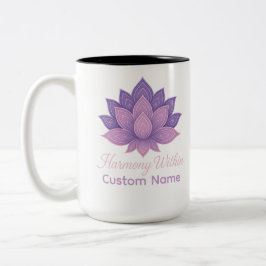 Harmonie binnen Lotus Mandala gepersonaliseerd Tweekleurige Koffiemok