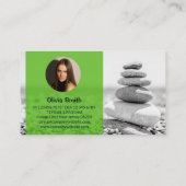 Harmonie - Carte de visite de massothérapie verte (Dos)