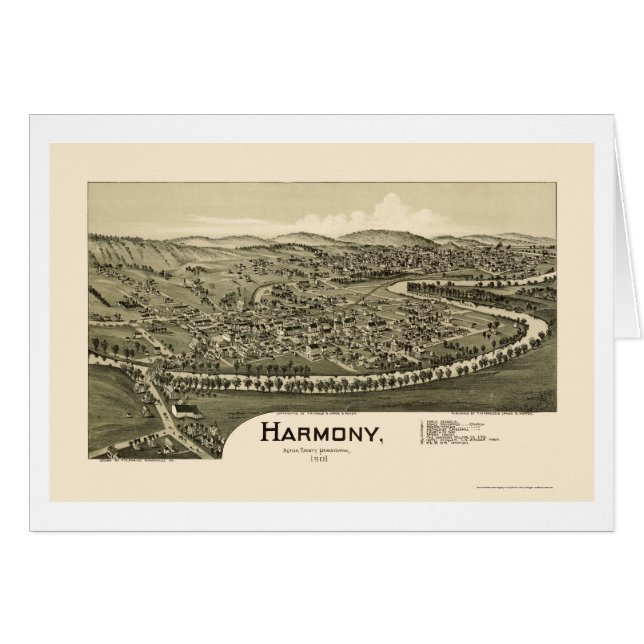 Harmonie, carte panoramique de PA - 1901 (Devant horizontal)