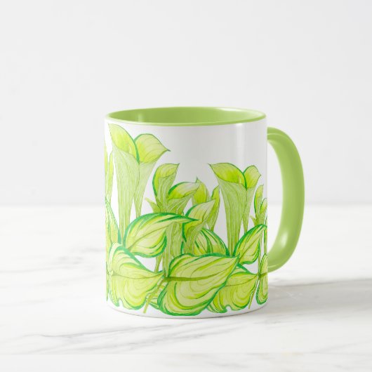 'Harmonie en vert' sur un combo Mug (Devant droit)