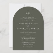 HARMONIE | Faire-part de mariage vert olive (Devant)