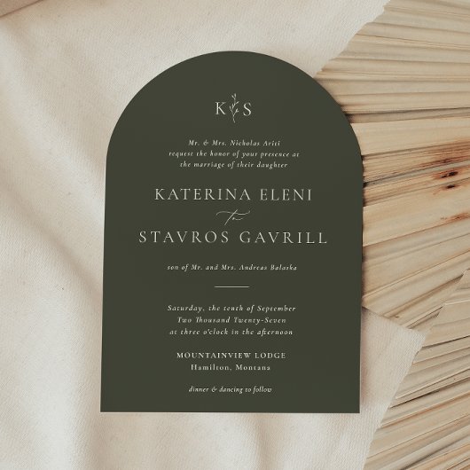 HARMONIE | Faire-part de mariage vert olive