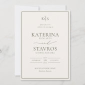 HARMONIE Faire-part de mariage vert olive (Devant)