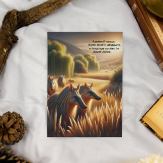 Harmonie in de Natuur: Aardwolf Frolicking in het  Briefkaart