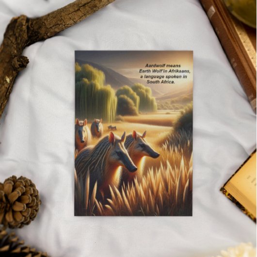 Harmonie in de Natuur: Aardwolf Frolicking in het  Briefkaart