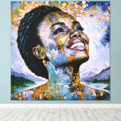 Harmonie in goud en lucht canvas afdruk (Insitu (Houten vloer))