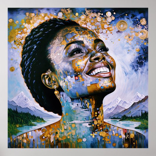 Harmonie in goud en lucht poster (Voorkant)