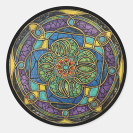 Harmonie in het licht van glas ronde sticker