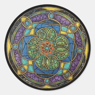 Harmonie in het licht van glas ronde sticker