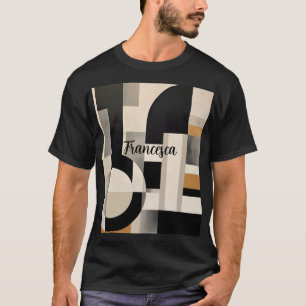 Harmonie in Schakeringen: Abstracte Compositie in T-shirt