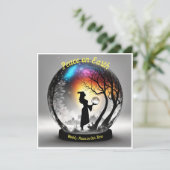 Harmonie in Silhouet. Vrede op Aarde Kaart (Staand voorkant)