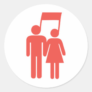 Harmonie in synchronisatie ronde sticker