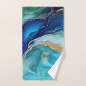 Harmonie Océanique : Traits de Cobalt et de Teal (Serviette à main)