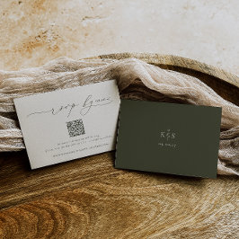 HARMONIE | Olijfgroen minimalistische bruiloft QR- RSVP Kaartje