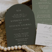 HARMONIE | Olive Green bruiloft uitnodiging