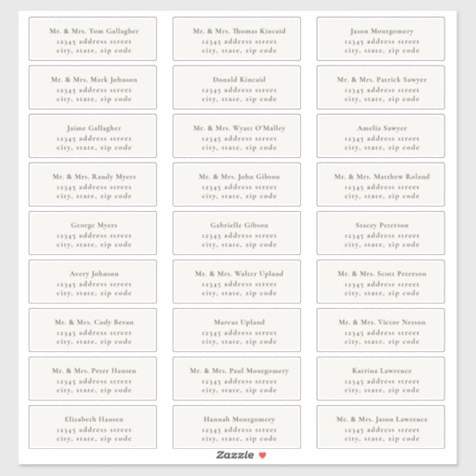 HARMONIE | Olive Green Étiquettes de adresse invit (Feuille)