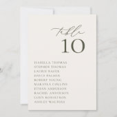 HARMONIE Olive Green Siège Numéro de table Carte (Devant)