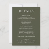 HARMONIE | Olive Green Wedding Details Kaart (Voorkant)