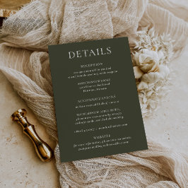 HARMONIE | Olive Green Wedding Details Kaart