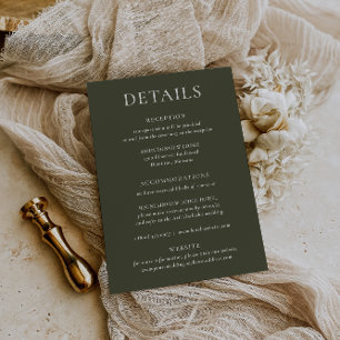 HARMONIE   Olive Green Wedding Details Kaart