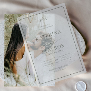 HARMONIE Olive Green Wedding Vellum Uitnodigingen
