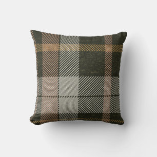 Harmonie Plaid Vert foncé : Oreiller à lancer élég