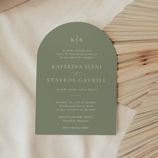 HARMONIE | Sage Green bruiloft uitnodiging